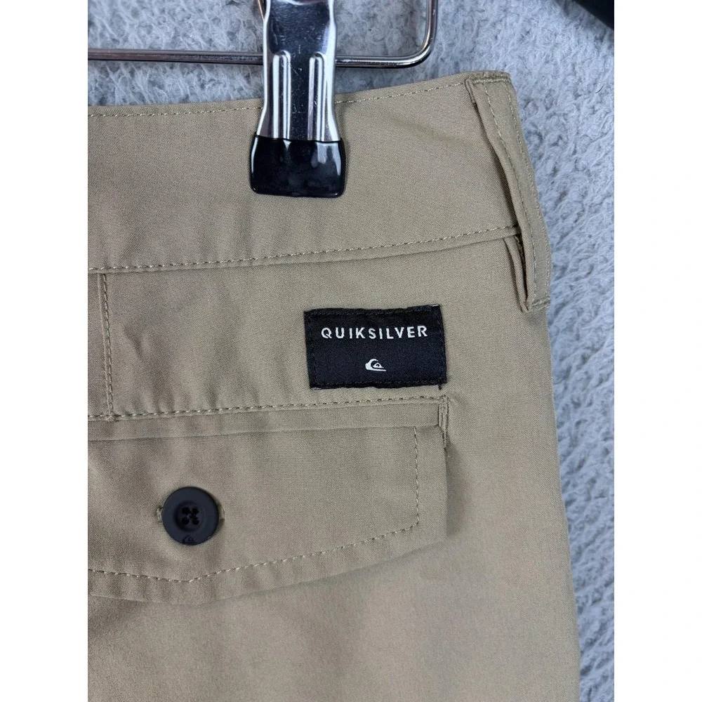 Quiksilver Amphibian Shorts Mens 28 Beige Stretch Chino 10 Inseam Casual Golf